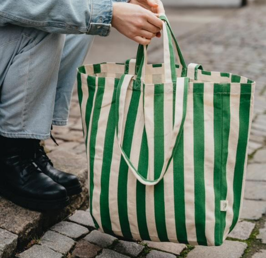 Organic Tote Original Green Stripes