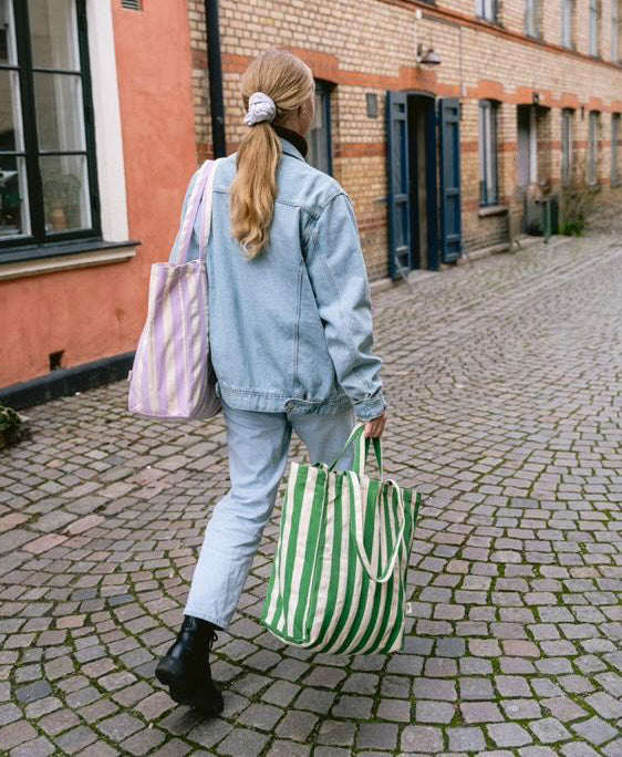 Organic Tote Original Green Stripes