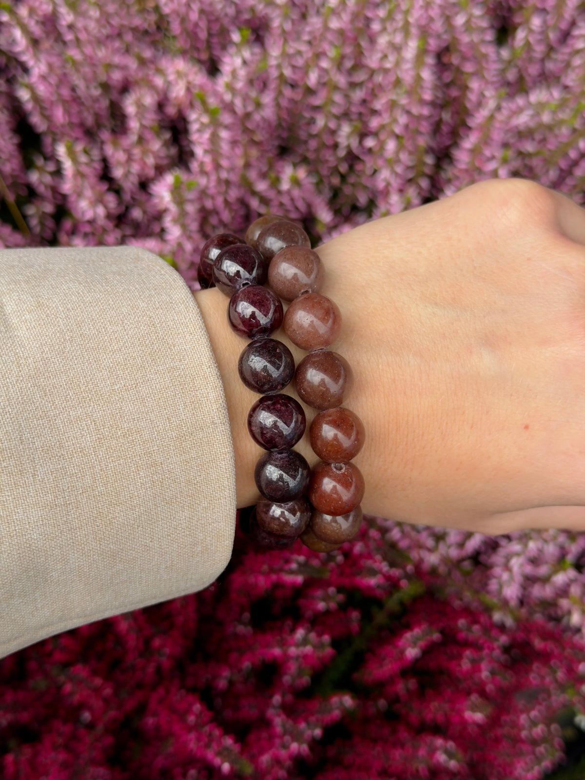 Chunky Garnet Stretch Bracelet