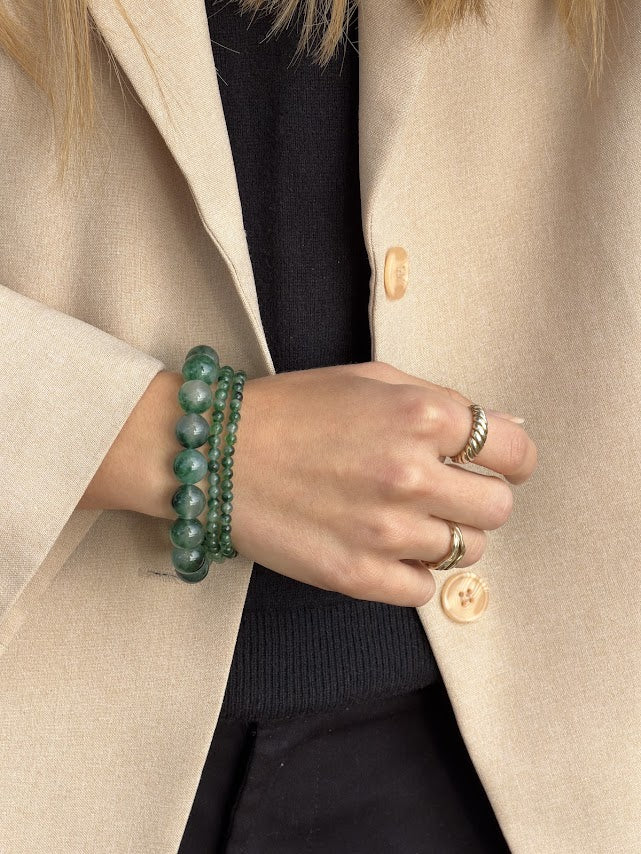 Petite Green Moss Stretch Bracelet
