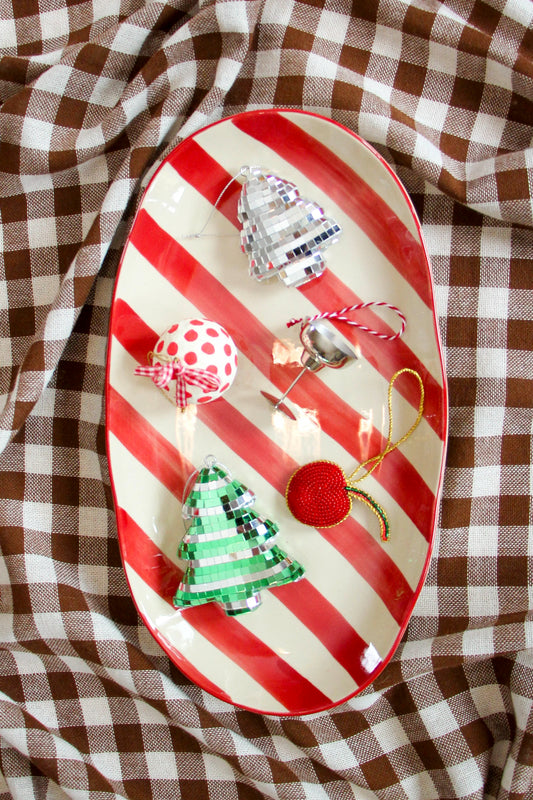 Serving Dish M Red Stripes