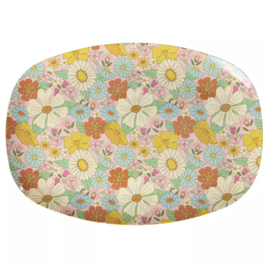 Melamine Plate Flower Power