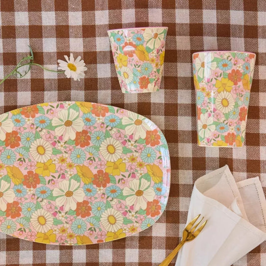 Melamine Plate Flower Power