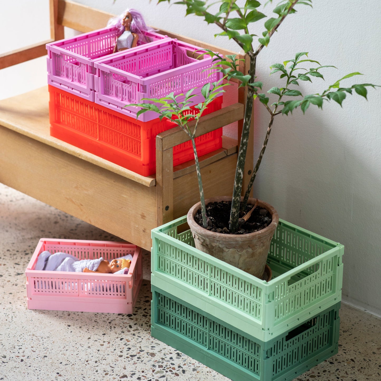Foldekasse midi Bean Green