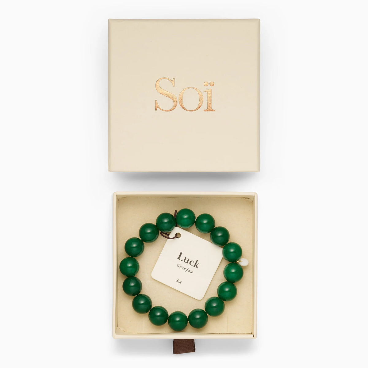 Chunky Green Jade Stretch Bracelet