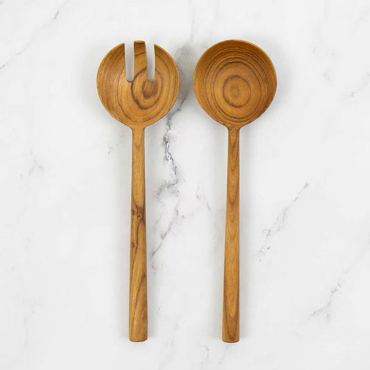 Teak Round Mini Salatbestikk
