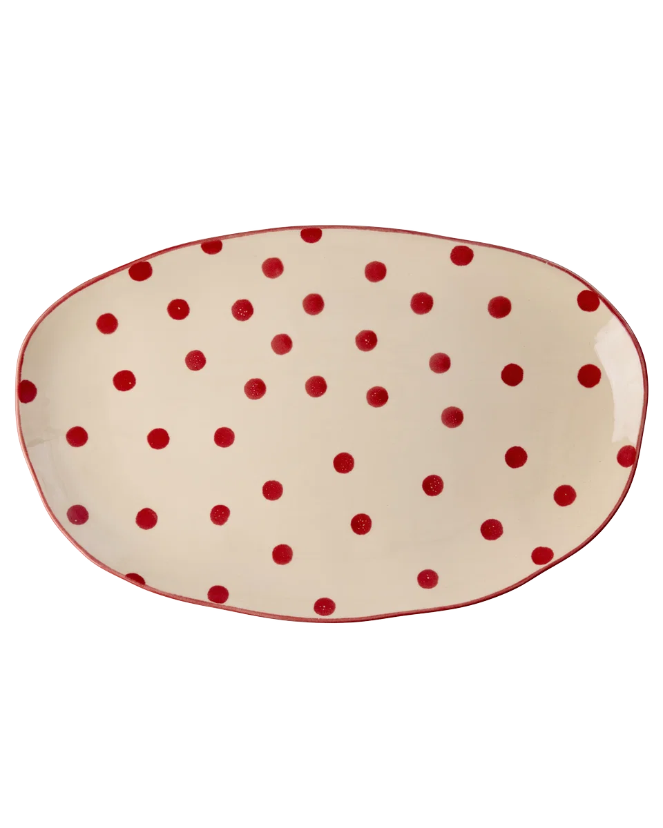 Serving Dish L Red Dots