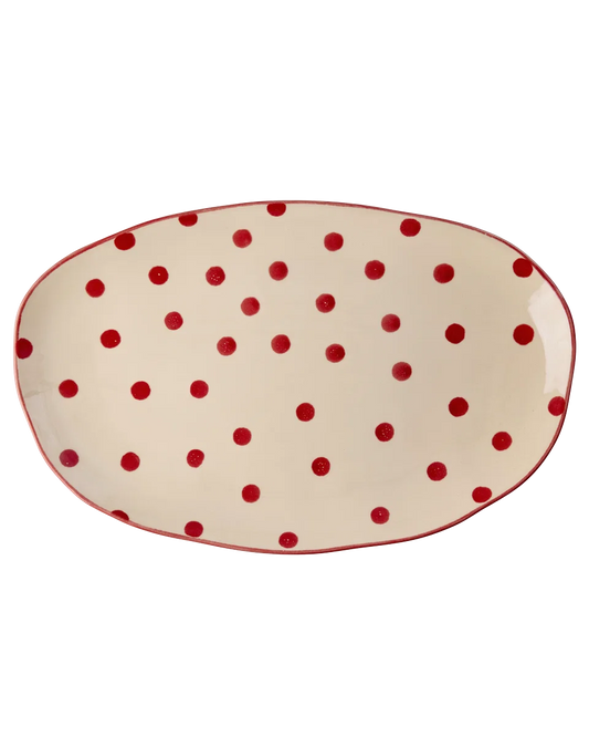 Serving Dish L Red Dots