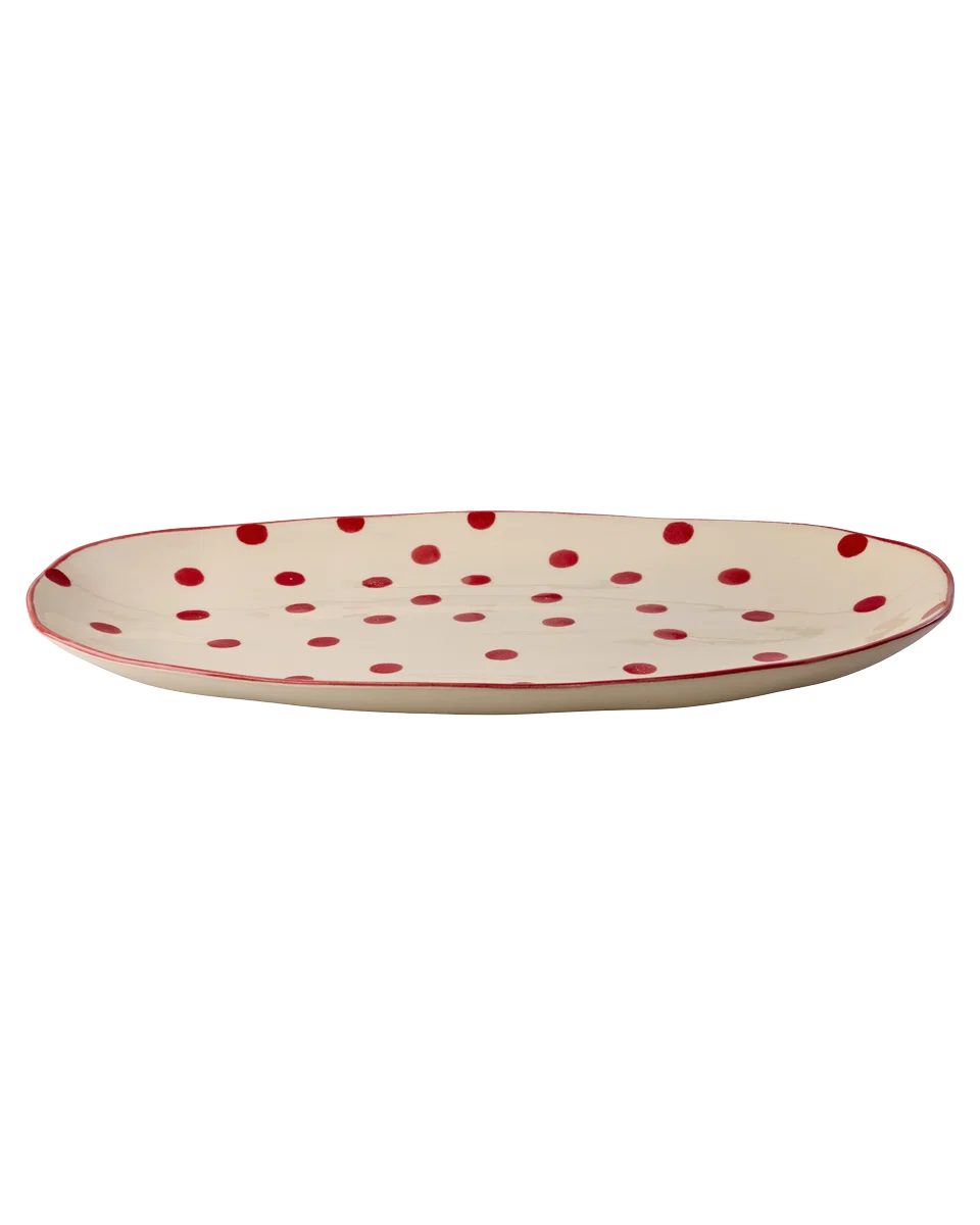 Serving Dish L Red Dots