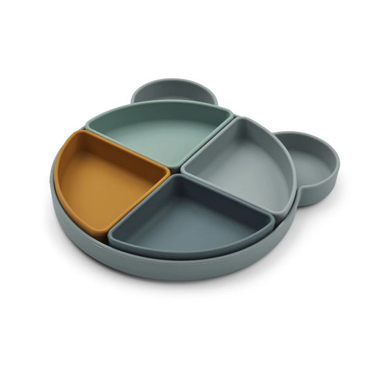 Arne Divider Plate Bear Blue Fog
