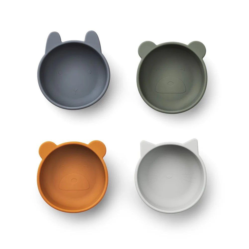 Iggy Silicone Bowls Blue Mix