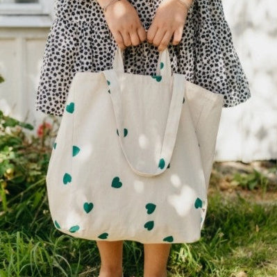 Organic Tote Original Green Hearts