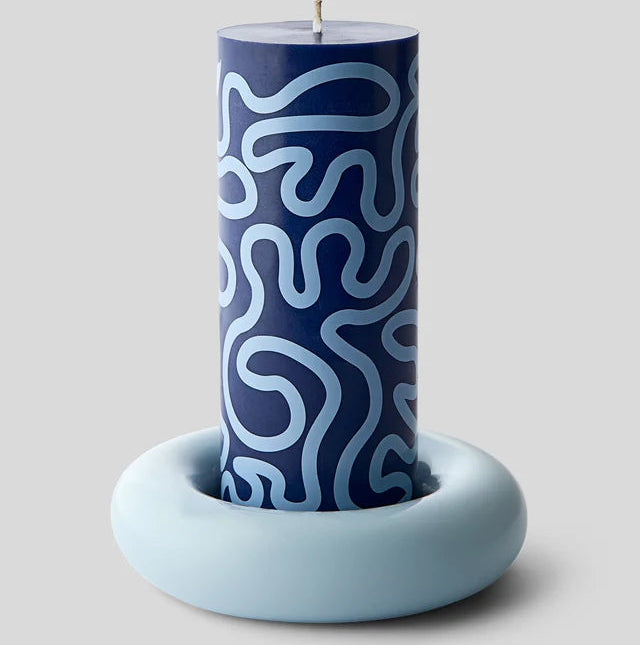 Bob Candle Holder L Light Blue