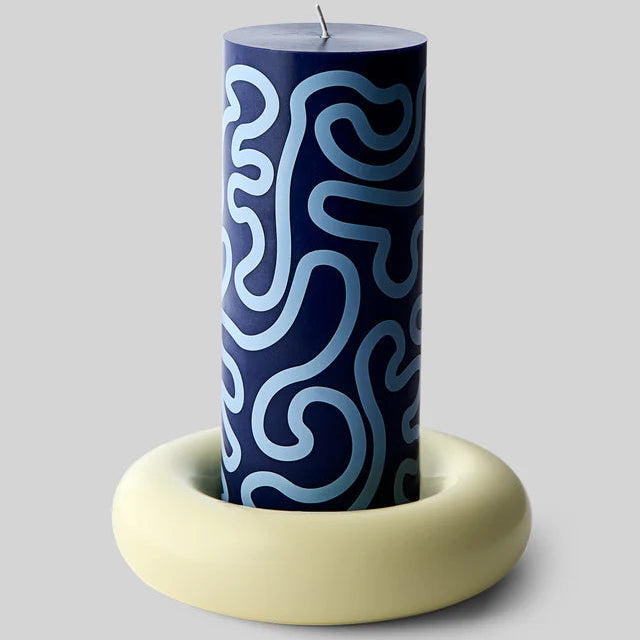 Bob Candle Holder L Yellow