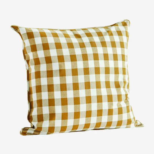 Checked Cushion Cover Mustard