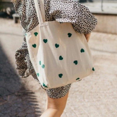 Organic Tote Original Green Hearts