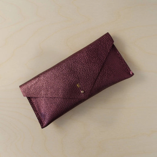 Clutch Purse Metallic Berry