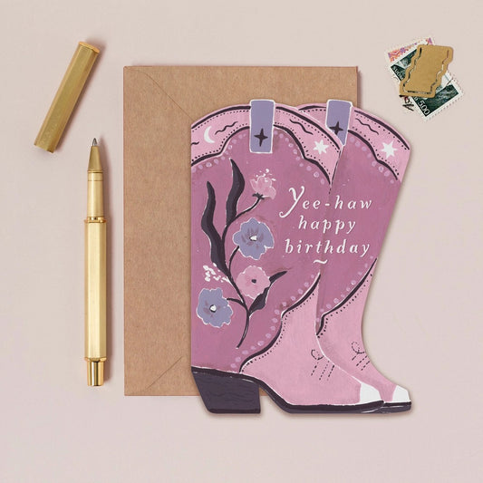 Cowboy Boots Birthday Card