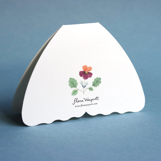 Floral Moth Card Pink