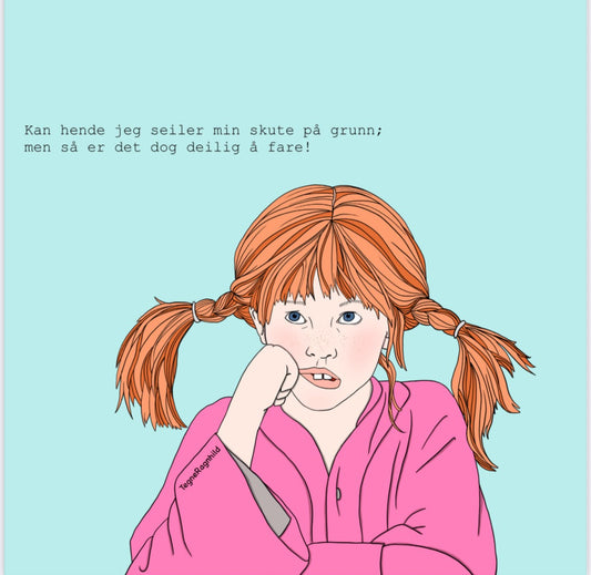 Seiler min skute... Kunsttrykk 20x20